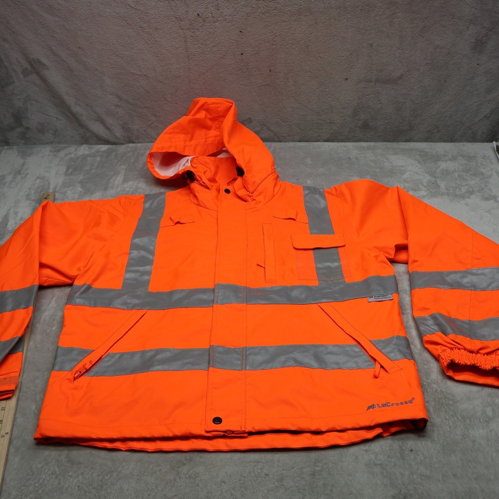 LaCrosse Jacket Men Medium Orange Reflective High Visibility Waterproof Safety